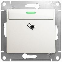 Выключатель карточный с подсветкой без рамки Systeme Electric Glossa 1-кл. перламутр картинка